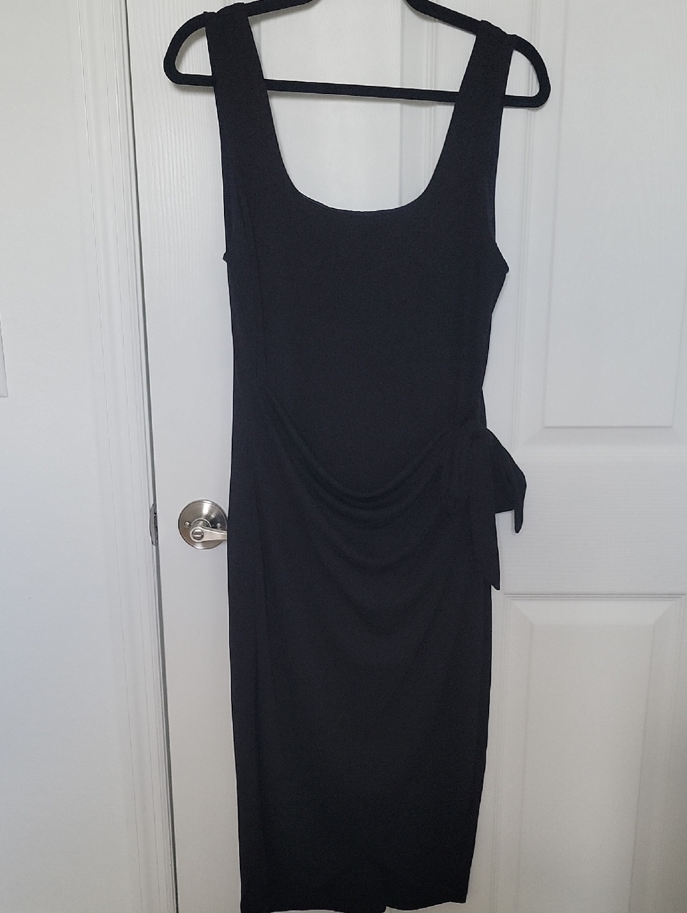 Express Black Sleeveless Faux Wrap Side Tie Dress Large